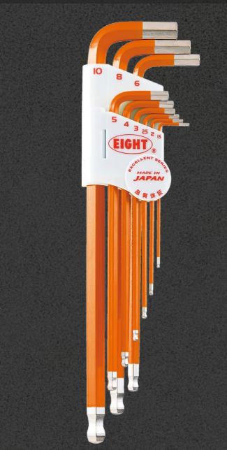 EIGHT百利彩色加长球头内六角扳手套装TLC-S9NOR详询  关159-0897-0566